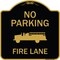 Signmission Designer Series-No Parking Fire Lane, Black & Gold Heavy-Gauge Aluminum, 18" x 18", BG-1818-9961 A-DES-BG-1818-9961 - alternate 1